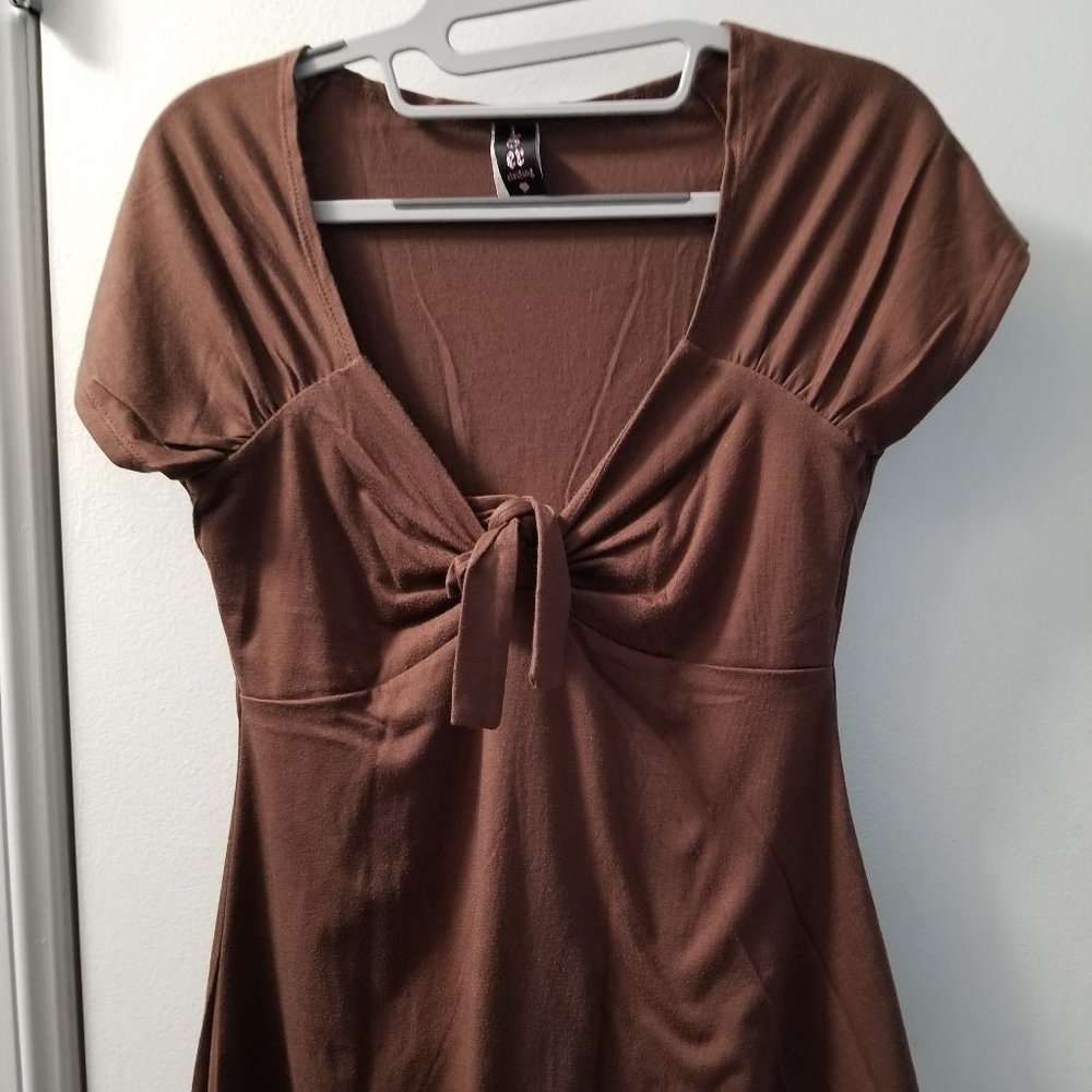 tie front short sleeve top